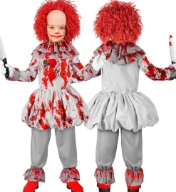 Clown Kostuum Grijs Rood Kind