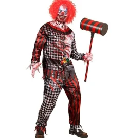Clown Kostuum Rood Heren 4 delig
