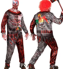 Clown Kostuum Rood Heren 4 delig