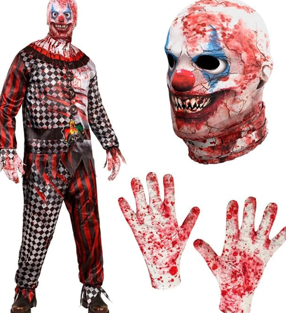 Clown Kostuum Rood Heren 4 delig