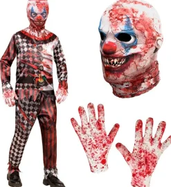 Clown Kostuum Rood Kind 4 delig