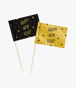 Cocktailprikkers Happy New Year 6,5cm 50st