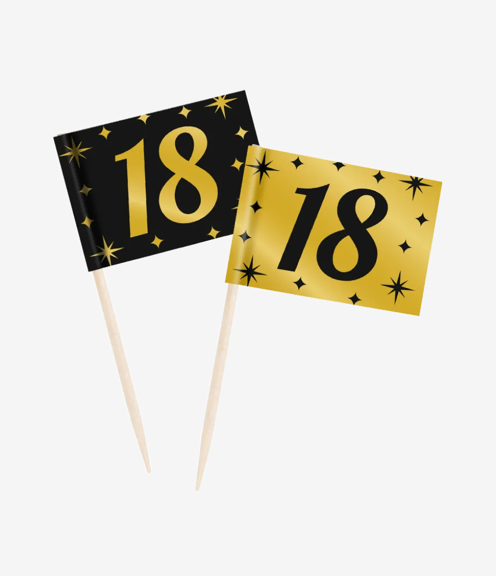 Cocktailprikkers 18 Jaar 6,5cm 50st