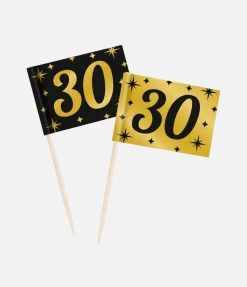 Cocktailprikkers 30 Jaar 6,5cm 50st