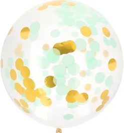Confetti Ballon Blauw Goud 61cm