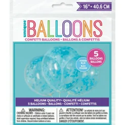Confetti Ballonnen Blauw Hart 40cm 5st