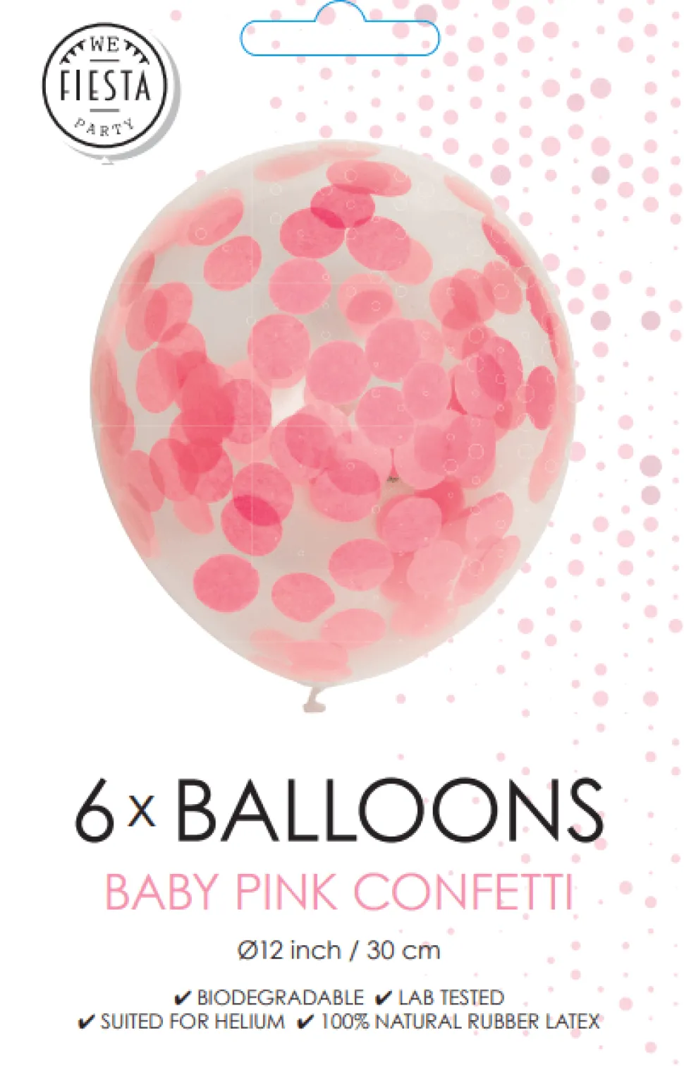 Confetti Ballonnen Lichtroze 30cm 6st