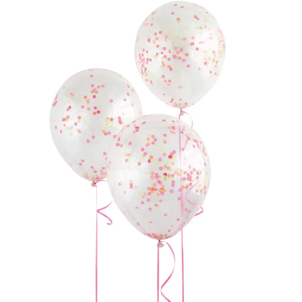 Confetti Ballonnen Neon Gekleurd 30cm 6st
