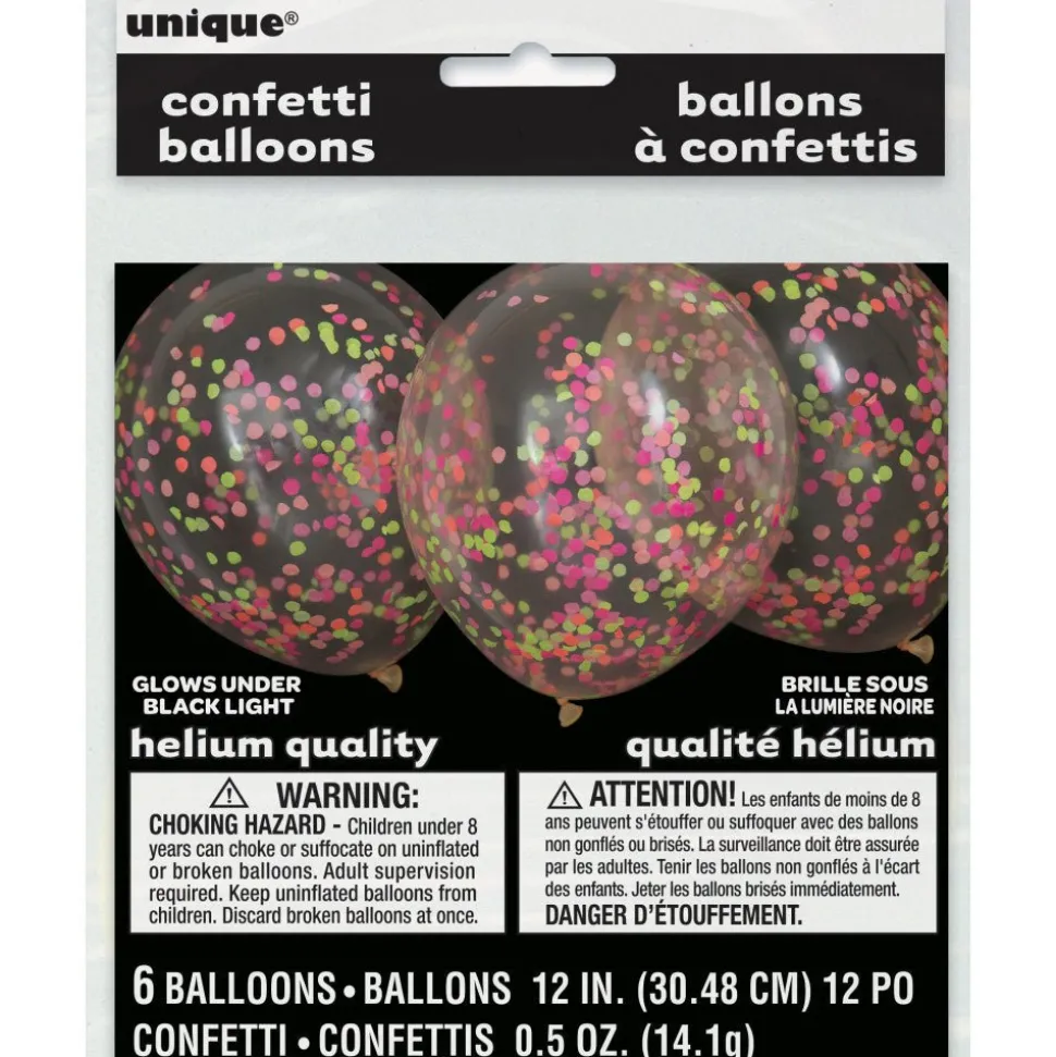 Confetti Ballonnen Neon Gekleurd 30cm 6st
