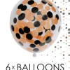 Confetti Ballonnen Oranje Zwart 30cm 6st