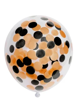 Confetti Ballonnen Oranje Zwart 30cm 6st