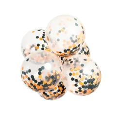 Confetti Ballonnen Oranje Zwart 30cm 6st