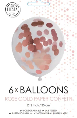 Confetti Ballonnen Rose Goud 12cm 6st