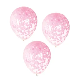 Confetti Ballonnen Roze Hart 40cm 5st
