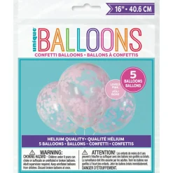 Confetti Ballonnen Roze Hart 40cm 5st