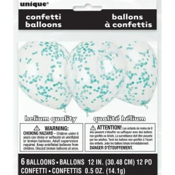 Confetti Ballonnen Turquoise 40cm 6st