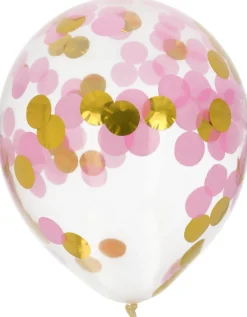 Confetti Ballon Roze Goud 30cm 4st