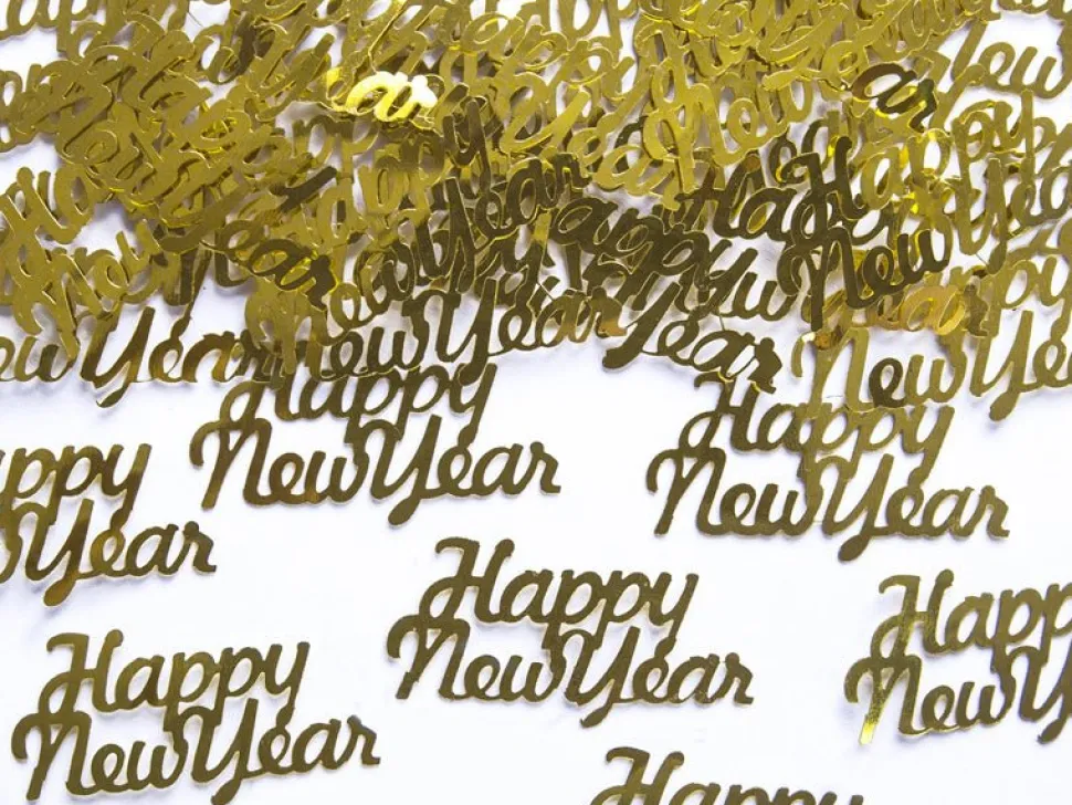 Confetti Happy New Year Goud 4cm