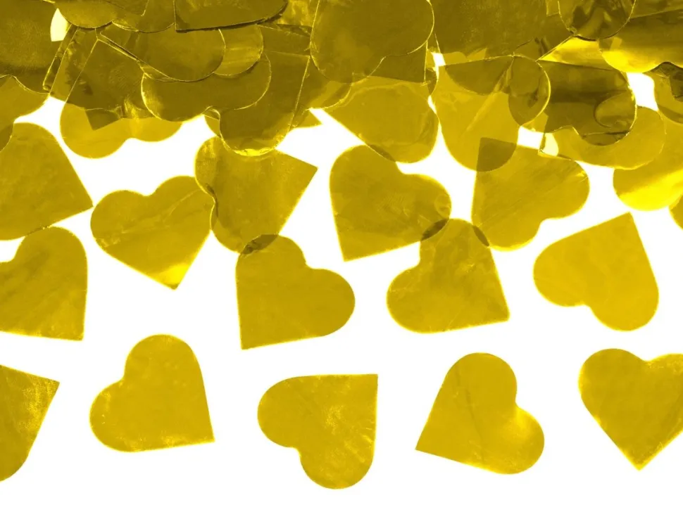 Confetti Kanon Hartjes Goud 60cm