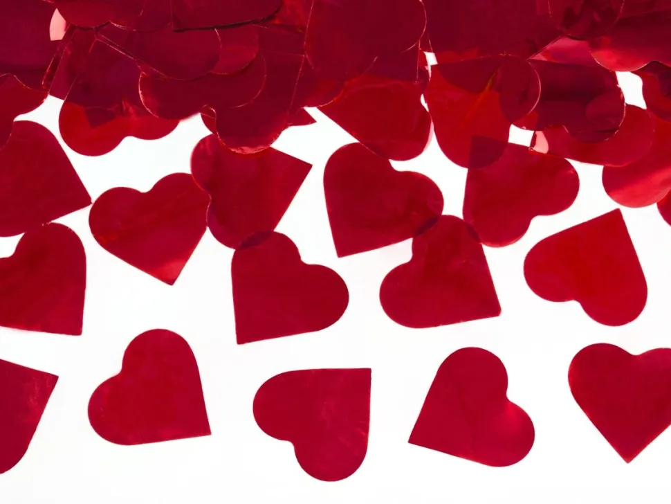 Confetti Kanon Hartjes Rood 80cm