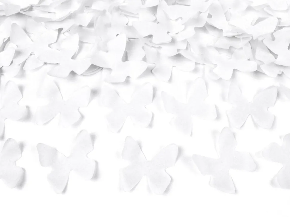 Confetti Kanon Vlinders Wit 60cm
