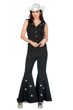 Cowboy Set Dames Zwart
