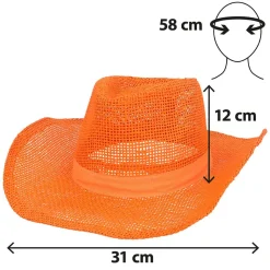 Cowboy Stro Hoed Oranje
