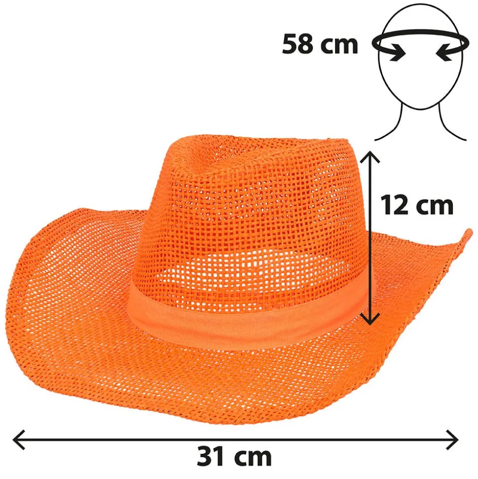 Cowboy Stro Hoed Oranje