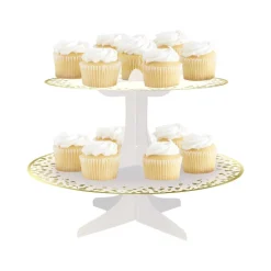 Cupcake Standaard Goud Karton 35cm