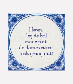 Delfts Blauw Tegel Bril Plat 14,5cm