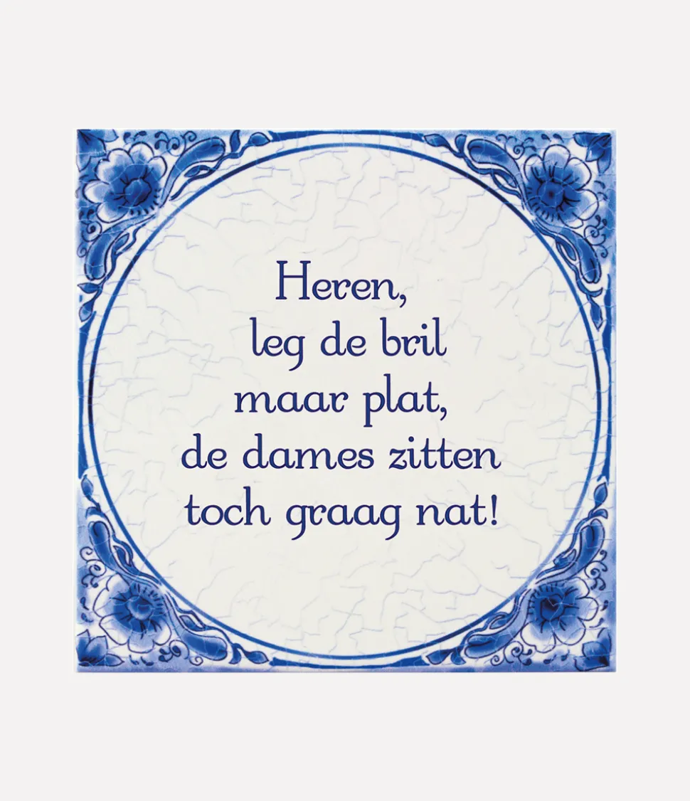 Delfts Blauw Tegel Bril Plat 14,5cm