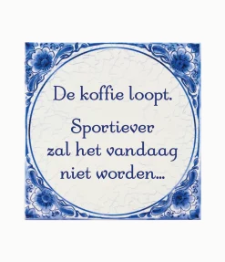 Delftsblauw Tegel De Koffie Loopt 15cm
