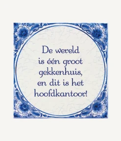 Delfts Blauw Tegel Gekkenhuis 14,5cm