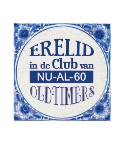 Delfts Blauw Tegel 60 Jaar 14,5cm