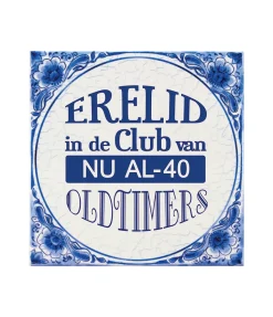 Delfts Blauw Tegel 40 Jaar 14,5cm