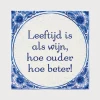 Delfts Blauw Tegel Leeftijd Wijn 14,5cm