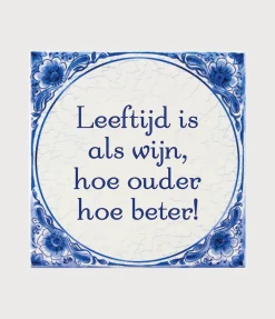 Delfts Blauw Tegel Leeftijd Wijn 14,5cm