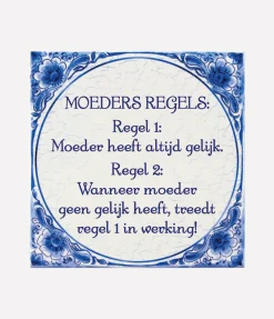 Delfts Blauw Tegel Moeders Regel 14,5cm