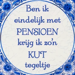 Delftsblauw Tegel Pensioen Kut 15cm