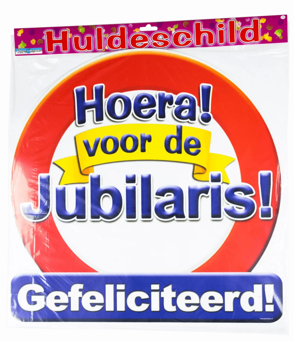 Deurbord Hoera Voor De Jubilaris 50cm