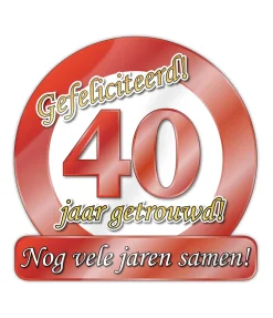 Deurbord 40 Jaar Getrouwd 50cm