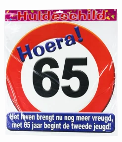 Deurbord 65 Jaar Verkeersbord 50cm