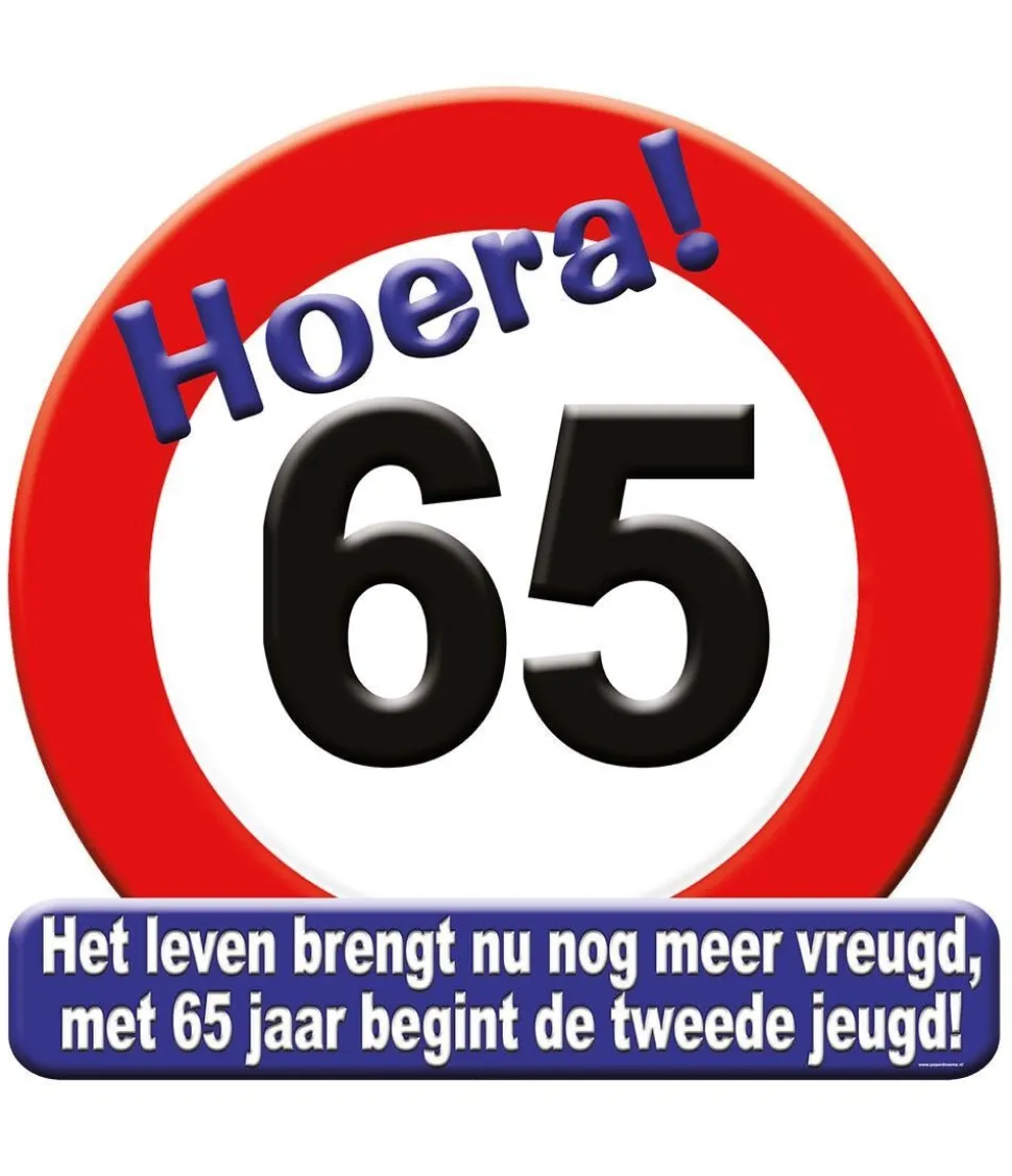 Deurbord 65 Jaar Verkeersbord 50cm