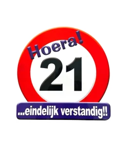 Deurbord 21 Jaar Verkeersbord 50cm