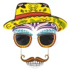 Dia De Los Muertos Bril Gekleurd