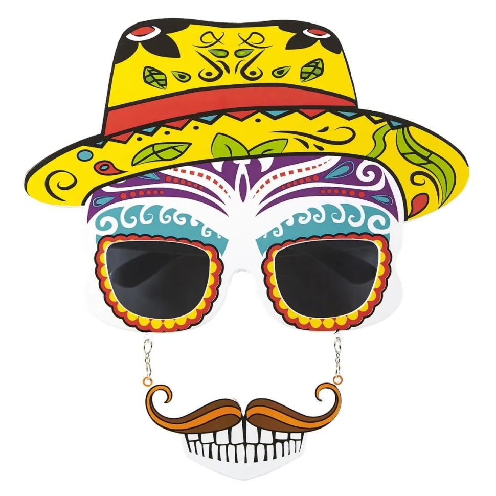 Dia De Los Muertos Bril Gekleurd