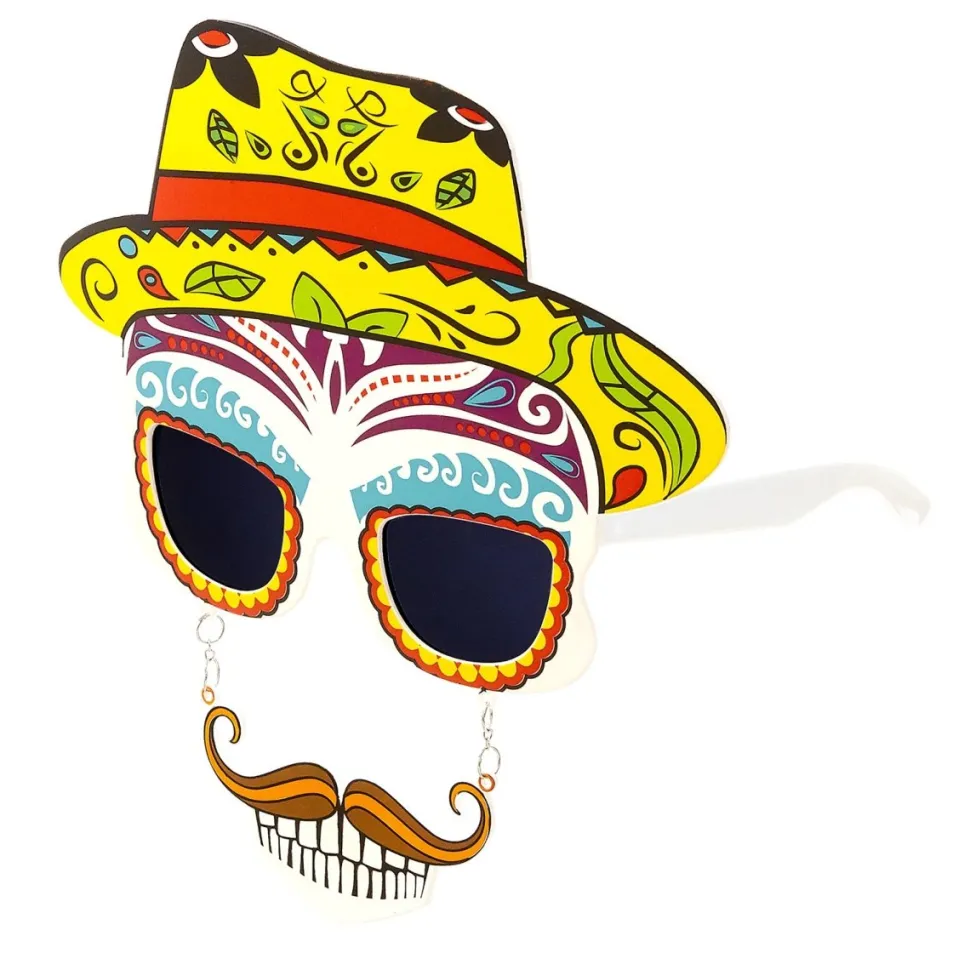 Dia De Los Muertos Bril Gekleurd