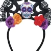 Dia De Los Muertos Haarband Bloemen En Doodshoofd