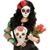 Dia De Los Muertos Haarband Rood Zwart Bloemen