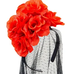 Dia De Los Muertos Haarband Sluier Met Rozen